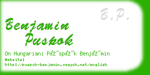 benjamin puspok business card
